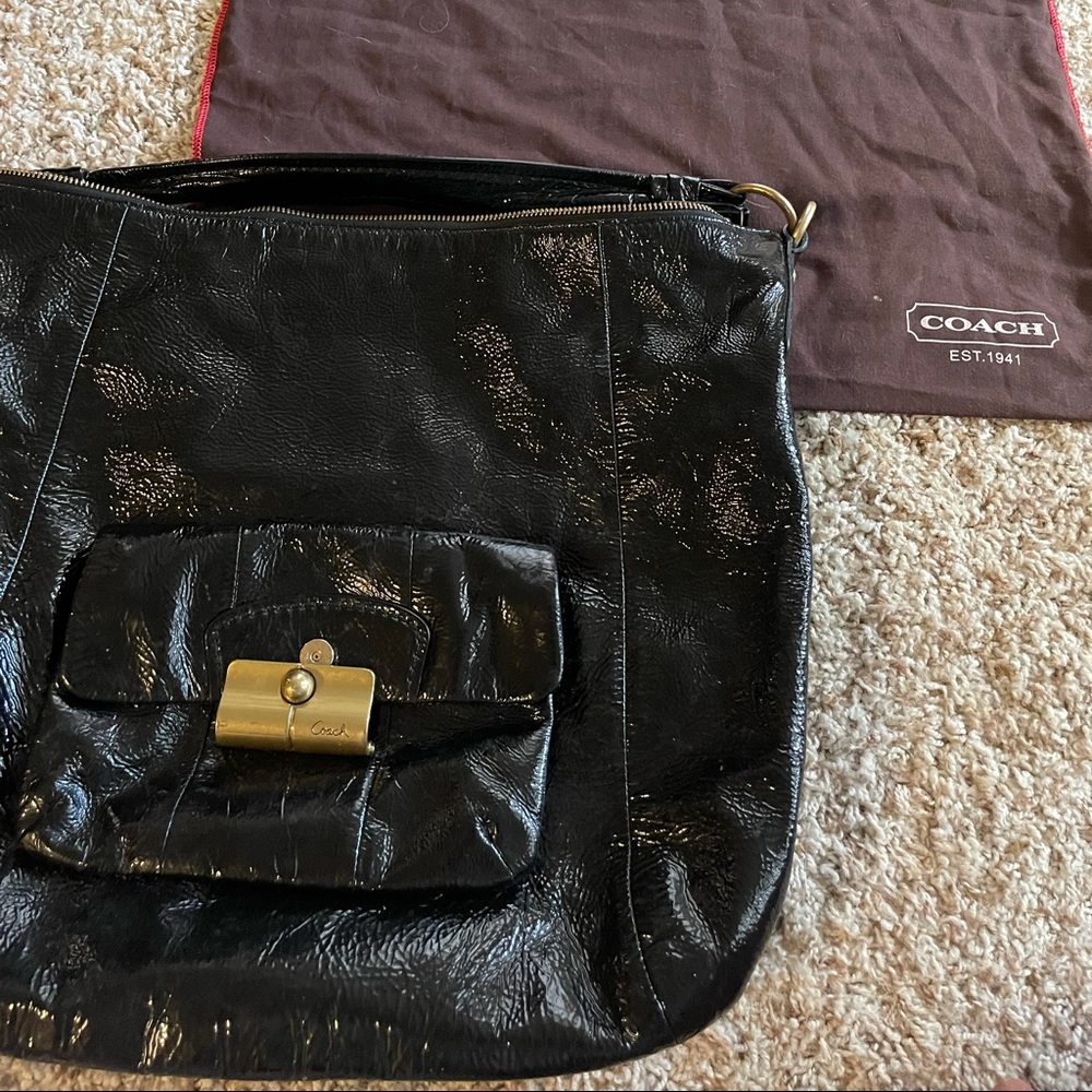 Black shimmery coach bag